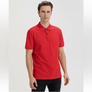 Hugo Boss Vibrant Blood Red Regular Fit Pima Cotton Polo Shirt (Size Medium)